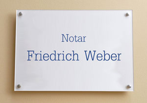 Notarschild aus Acrylglas